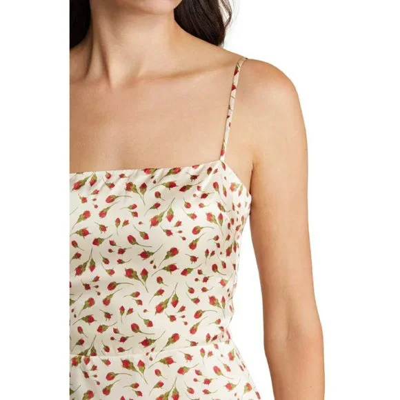 Reformation Kosta Silk Floral Print Mini Dress In Marion Size 12